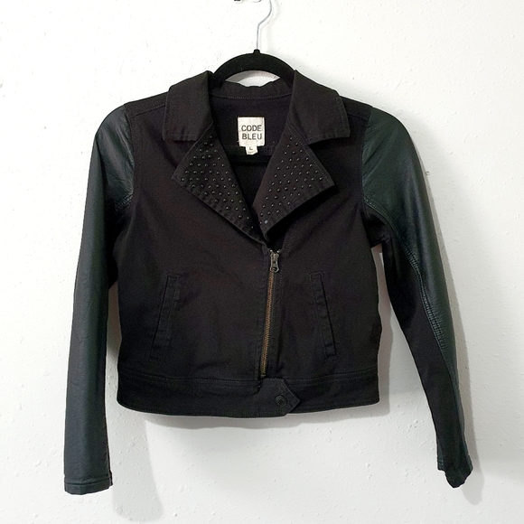 Code Bleu Black Moto Jacket - Picture 1 of 5